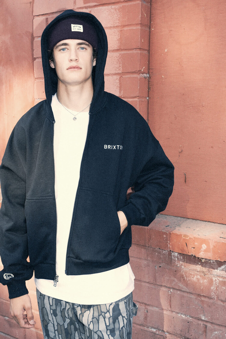 Brixton HOMMES EMBROIDERED HEAVYWEIGHT OVERSIZED FULL ZIP