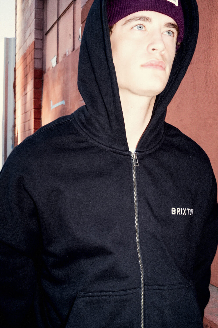 Brixton HOMMES EMBROIDERED HEAVYWEIGHT OVERSIZED FULL ZIP
