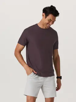 Vuori HOMMES STRATO TECH TEE RAISIN HEATHER