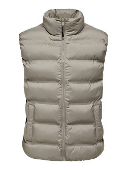 Only & Sons MEN'S UNION SEAMLESS LIFE PUFFER VEST DESERT TAUPE