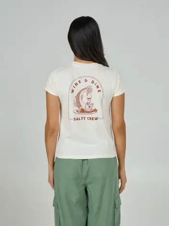 Salty crew WOMEN'S WINE N DINE MODERN TEE OFF WHITE