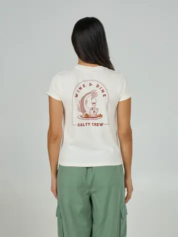 Salty crew FEMMES WINE N DINE MODERN TEE OFF WHITE