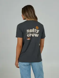 Salty crew WOMEN'S SMALL BITE BOYFRIEND TEE CHARCOAL