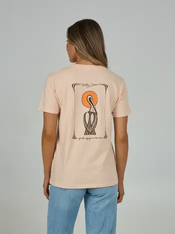 Salty crew WOMEN'S GEO PELICAN BOYFRIEND TEE PEACH FIZZ