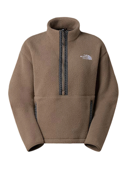 THE NORTH FACE FEMMES FLEESKI 1/4 ZIP PULLOVER MOCHA BROWN