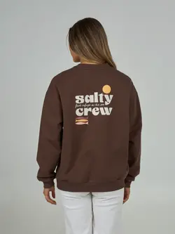 Salty crew WOMEN'S SMALL BITE CREW ESPRESSO