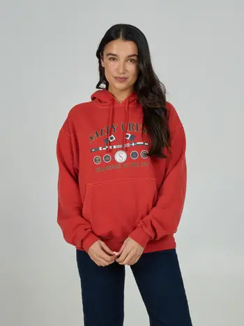 Salty crew WOMEN'S YACHT CLUB HOODIE FIESTA RED
