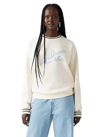 Levis WOMEN'S HERITAGE SPORT CREWNECK SWEATSHIRT ARCHIVAL SCRIPT