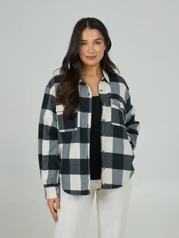 Salty crew FEMMES FATHOM FLANNEL OFF WHITE