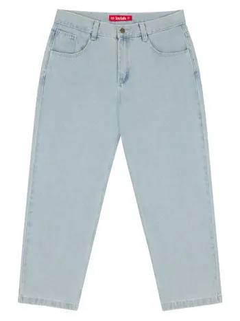 LOVIAH MEN'S OG BAGGY 5 POCKETS DENIM PANTS WHITE BLUE WASH