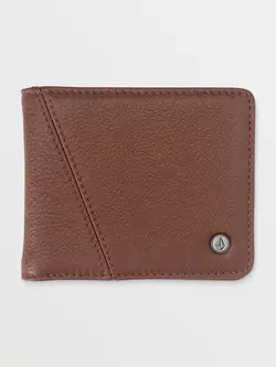 Volcom PAY-A-PAL LEATHER BIFOLD WALLET BROWN