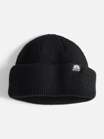AUTUMN MEN'S DOUBLE ROLL BEANIE BLACK