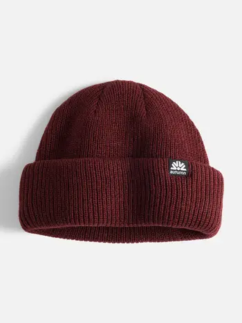 AUTUMN MEN'S DOUBLE ROLL BEANIE BURGUNDY