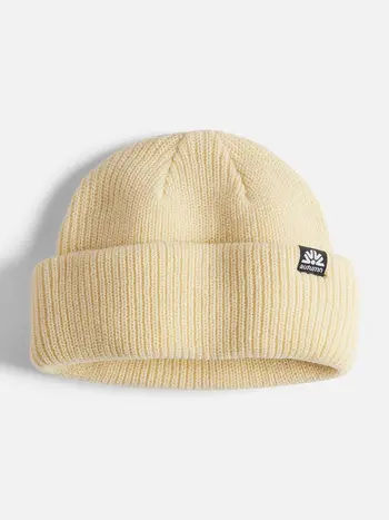 AUTUMN HOMMES DOUBLE ROLL BEANIE EGGSHELL