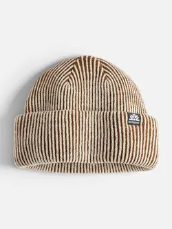 AUTUMN HOMMES CORD DOUBLE ROLL BEANIE BROWN