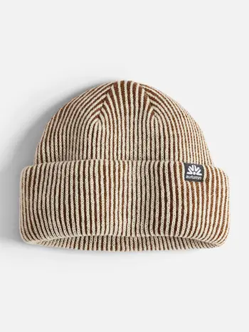 AUTUMN MEN'S CORD DOUBLE ROLL BEANIE BROWN