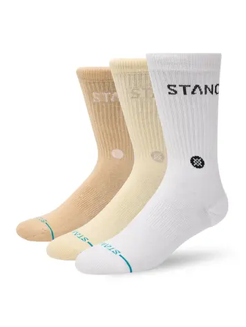 Stance HOMMES ORIGIN CREW SOCKS 3 PACK CREAM