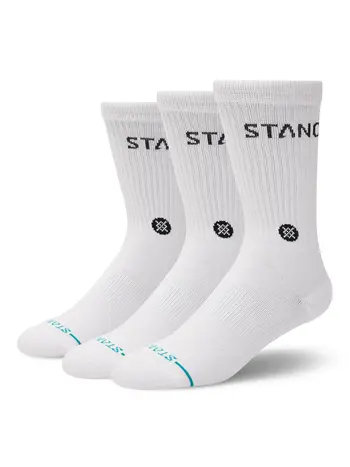 Stance MEN'S ORIGIN CREW SOCKS 3 PACK WHITE