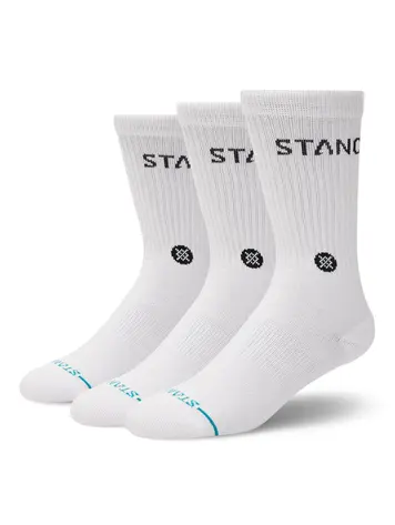 Stance HOMMES ORIGIN CREW SOCKS 3 PACK WHITE