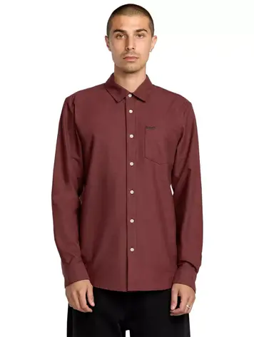 Volcom MEN'S VEECO OXFORD LS SHIRT MERLOT