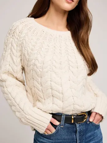 Gentle fawn FEMMES LORENZO PULLOVER SWEATER CREAM