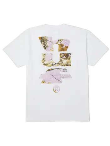 HUF HOMMES REALTREE MEGABLAST SS TEE WHITE