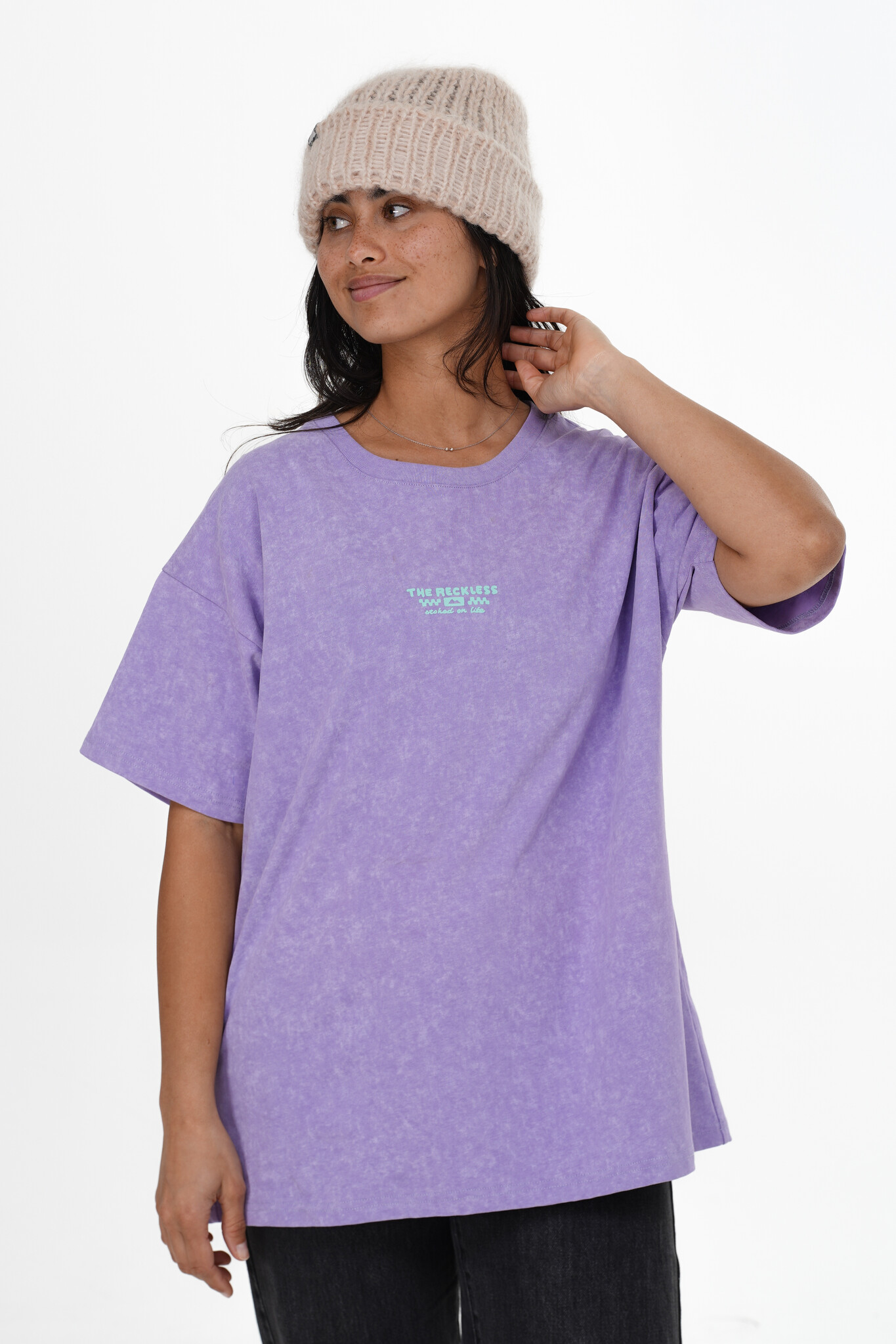 Notice the reckless FEMMES SLOTH STRANDS CREW OVT