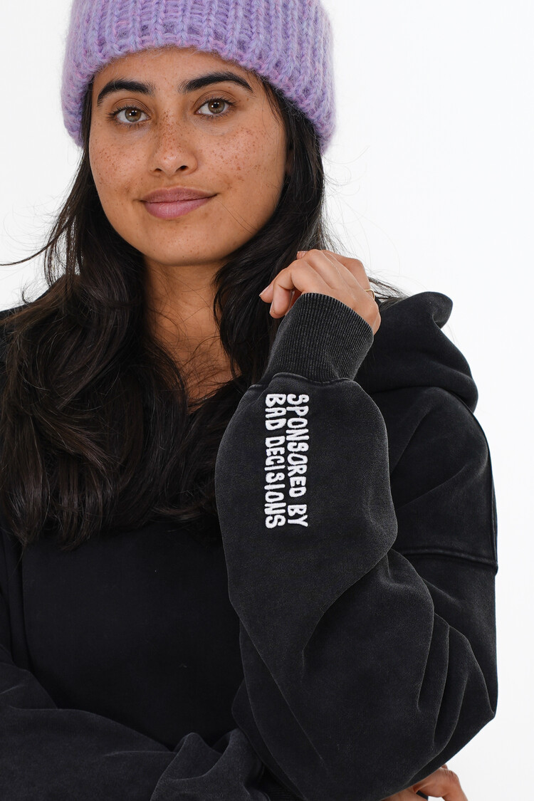 Notice the reckless FEMMES LAST RUN HOODIE