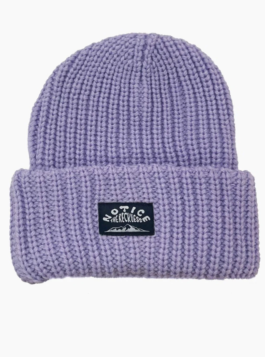 Notice the reckless WOMEN'S BIG LILAC BEANIE