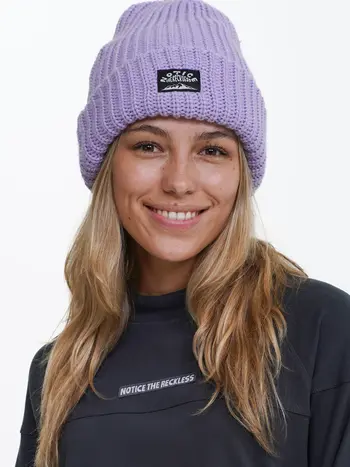 Notice the reckless WOMEN'S BIG LILAC BEANIE