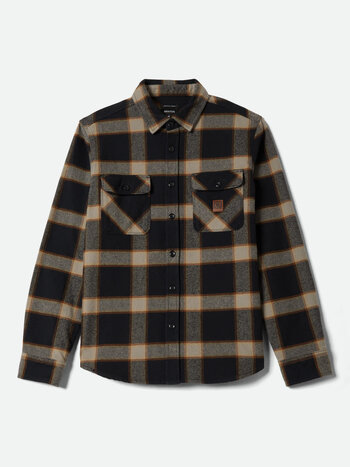 Brixton MEN'S BOWERY HEAVYWEIGHT FLANNEL LS BLACK/CREAM