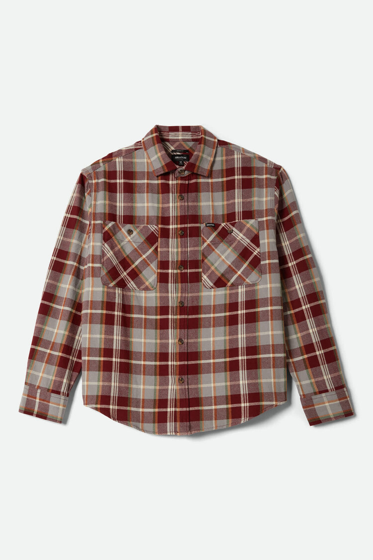 Brixton HOMMES VINTAGE WASH FLANNEL MAROON