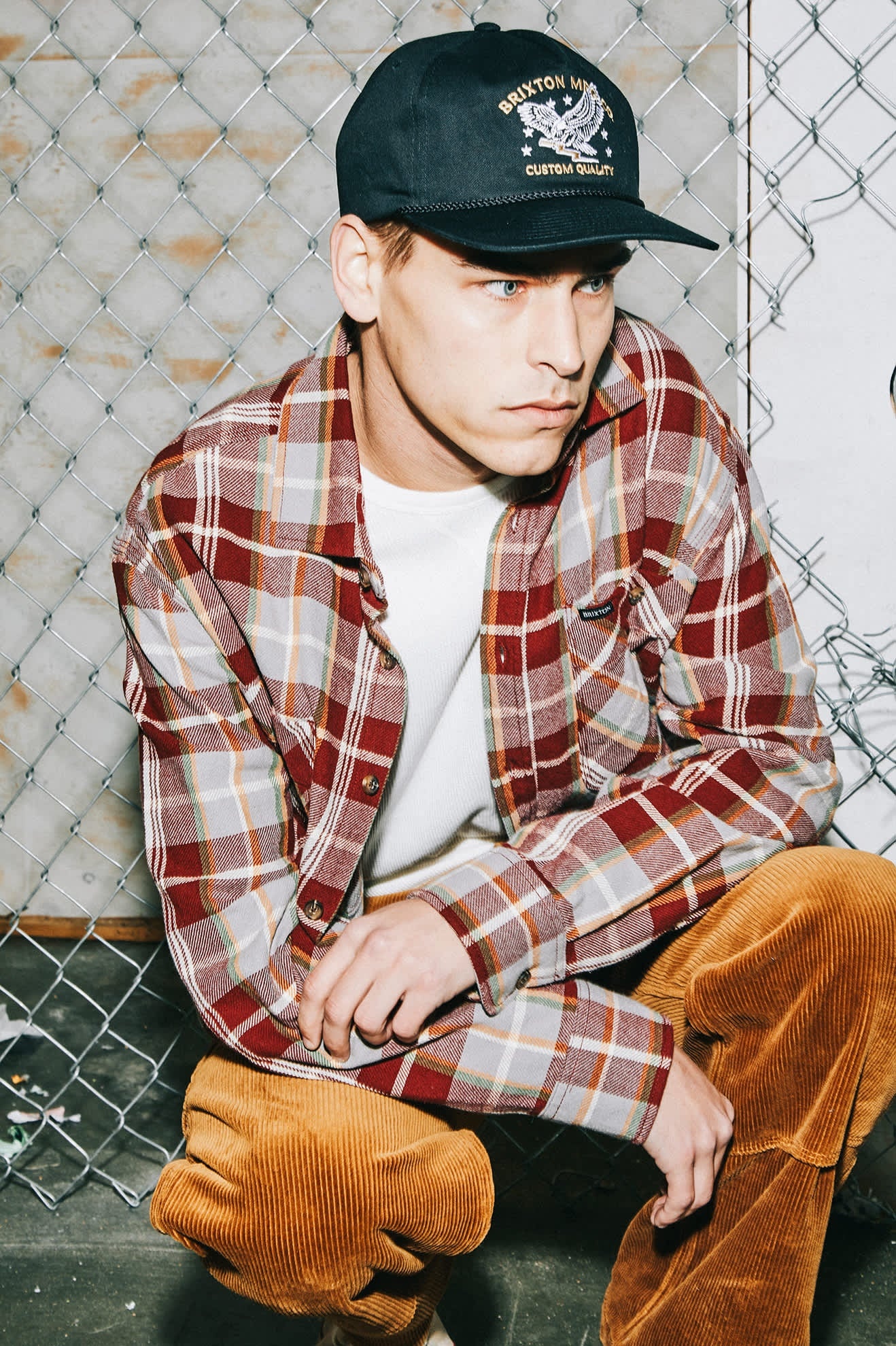 Brixton MEN'S VINTAGE WASH FLANNEL MAROON