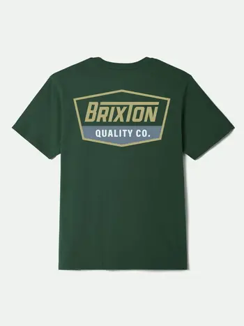Brixton HOMMES REGAL S/S STANDARD T-SHIRT FOREST GREEN/CURRY/GREY BLUE
