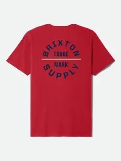 Brixton MEN'S OATH V S/S STANDARD T-SHIRT FUJI RED/DARK NAVY/SAND