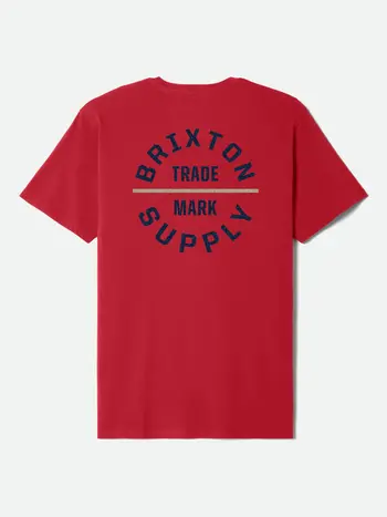 Brixton MEN'S OATH V S/S STANDARD T-SHIRT FUJI RED/DARK NAVY/SAND