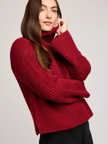 Gentle fawn WOMEN'S MARLOW TURTLENECK SWEATER CRIMSON