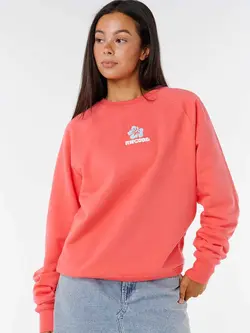 RIP CURL FEMMES LUXE SURF RAGLAN RELAXED CREW WATERMELON