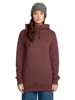 Volcom WOMEN'S TOWER FLEECE PULLOVER HOODIE OXBLOOD