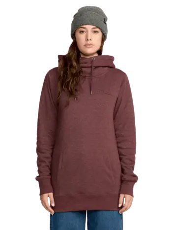 Volcom WOMEN'S TOWER FLEECE PULLOVER HOODIE OXBLOOD