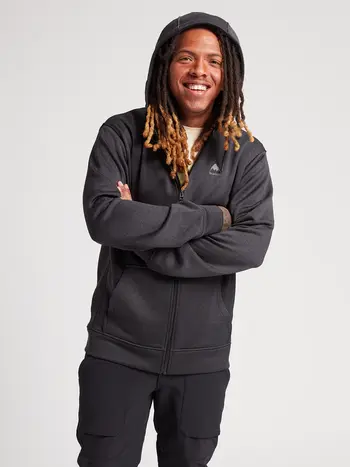 Burton MEN'S OAK FULL-ZIP HOODIE TRUE BLACK HEATHER
