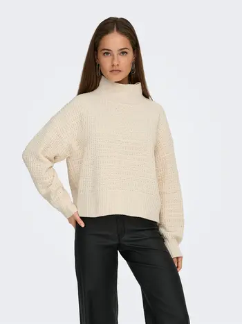 Only FEMMES GLOBE KNITTED PULLOVER WHITECAP GRAY