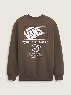 Vans MEN'S CIRCLE BONES FORMULA CREW SWEATSHIRT COAL BROWN