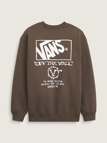Vans MEN'S CIRCLE BONES FORMULA CREW SWEATSHIRT COAL BROWN