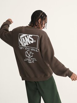Vans HOMMES CIRCLE BONES FORMULA CREW SWEATSHIRT COAL BROWN