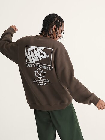 Vans HOMMES CIRCLE BONES FORMULA CREW SWEATSHIRT COAL BROWN