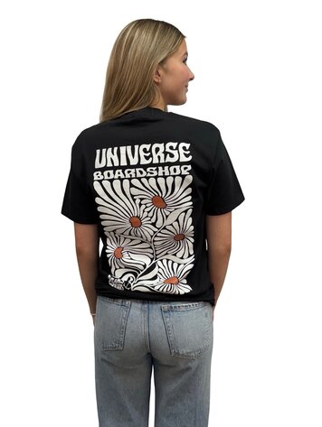 Universe Boardshop T-SHIRT BLOOM PUMPKIN BLACK/WHITE/RUST