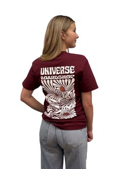 Universe Boardshop T-SHIRT BLOOM PUMPKIN MAROON/WHITE/RUST