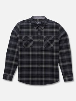 Salty crew MEN'S FATHOM TECH FLANNEL LS PIRATE BLACK