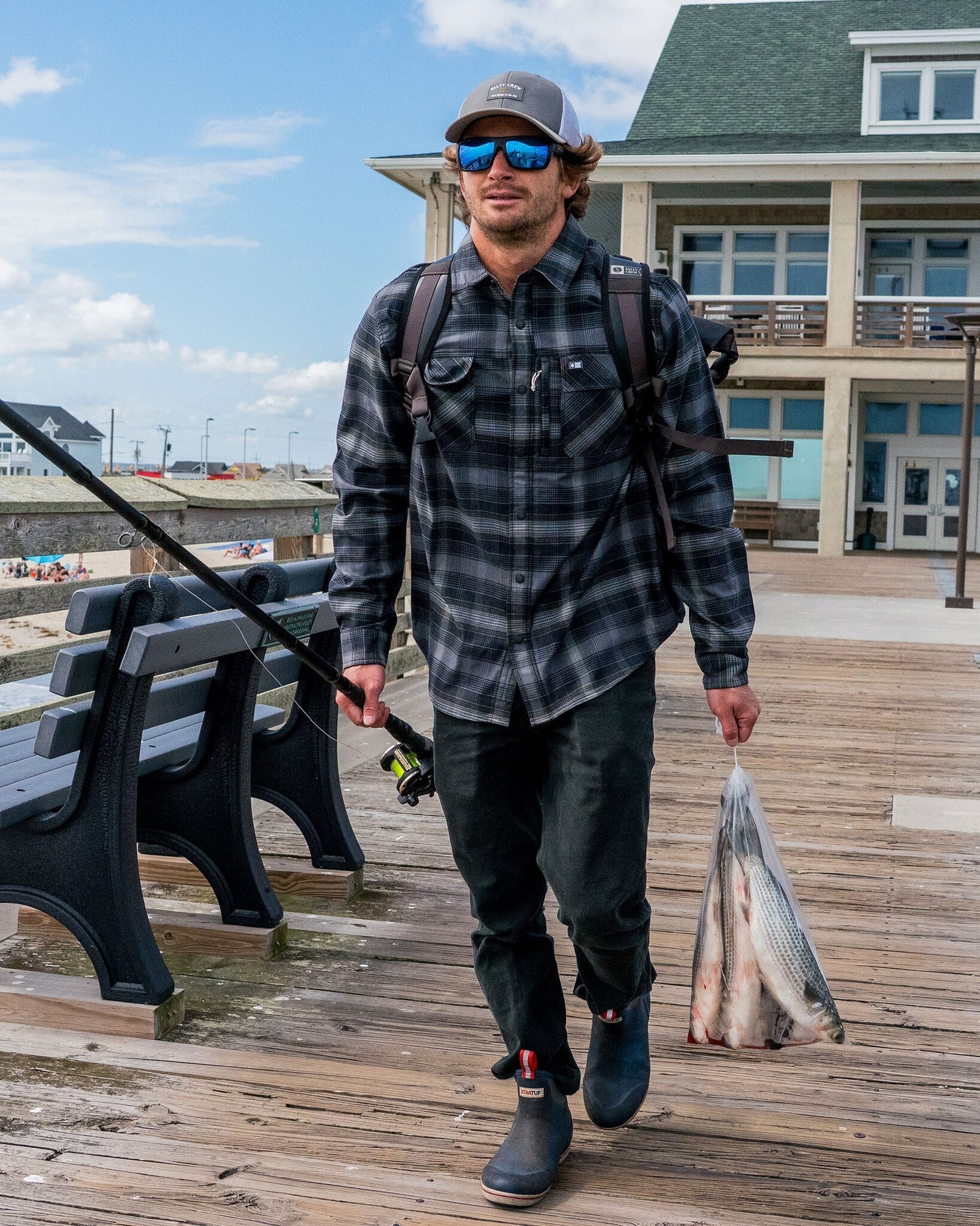 Salty crew MEN'S FATHOM TECH FLANNEL LS